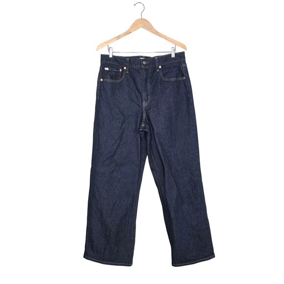 AE 77 Denim - AE77 Premium Stovepipe Jeans 14 Short Dark Wash High Rise Straight Leg Denim
